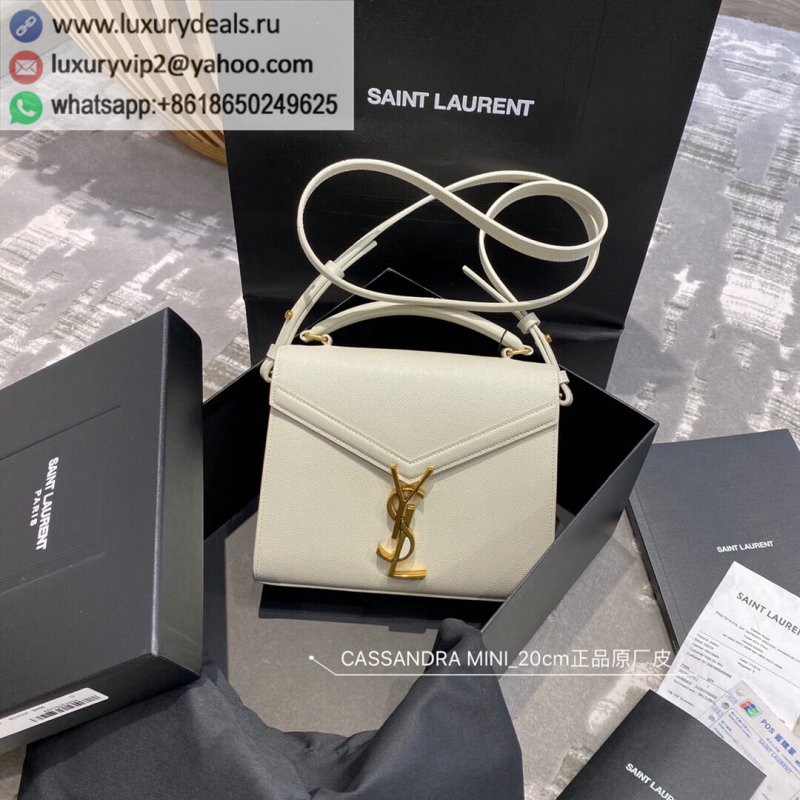 Saint Laurent YSL Cassandra Bag White Caviar 602716