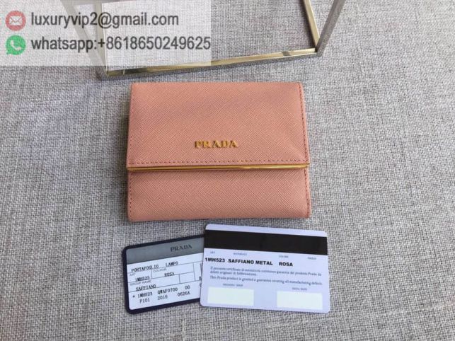 PRADA Flap Short 1MH523 Pink Women Wallets