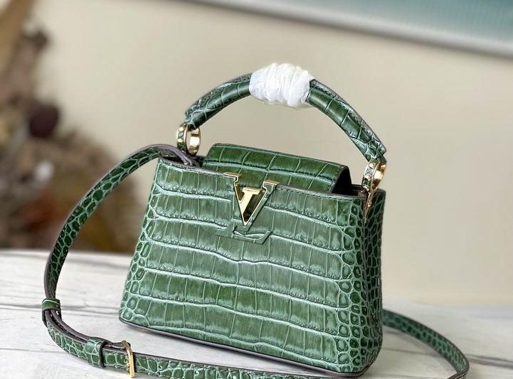 LV Replica Bags Hatucines N93163复古绿鳄鱼21x14x8cm