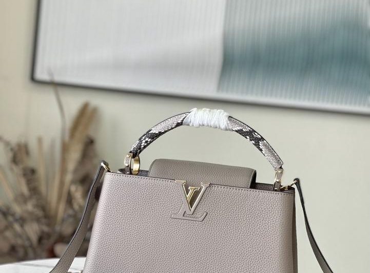 LV Replica Bags Hatucines N92802淡咖色蛇31.5x20x11cm